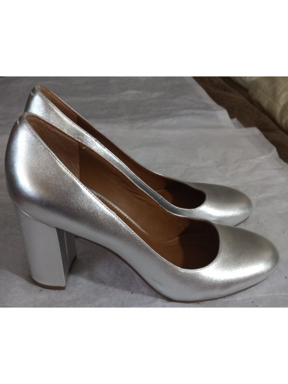 Franco Sarto Jaden Slingback Pump Silver Women's Dressy Shoes Size 8.5 NEW